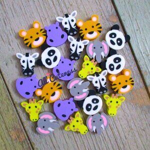 50pc Zoo Animals Mini Erasers